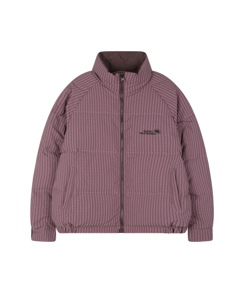 CHECK REVERSIBLE DOWN PUFFER PURPLE