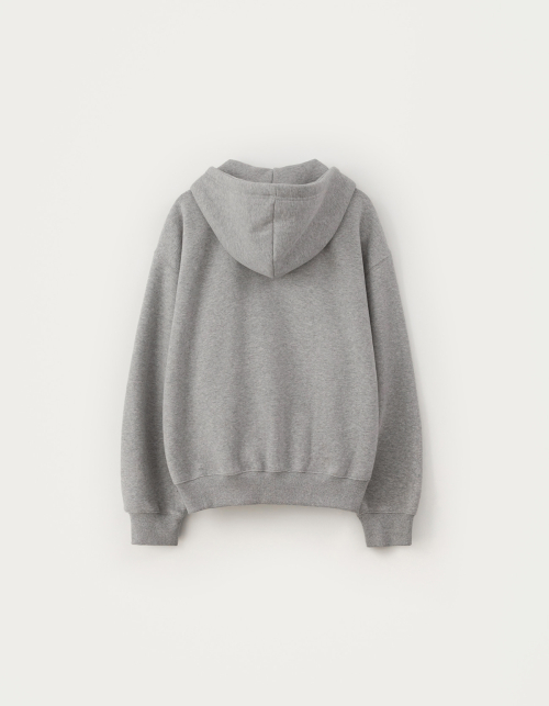 Corduroy Logo Hoodie Zip-Up - Grey