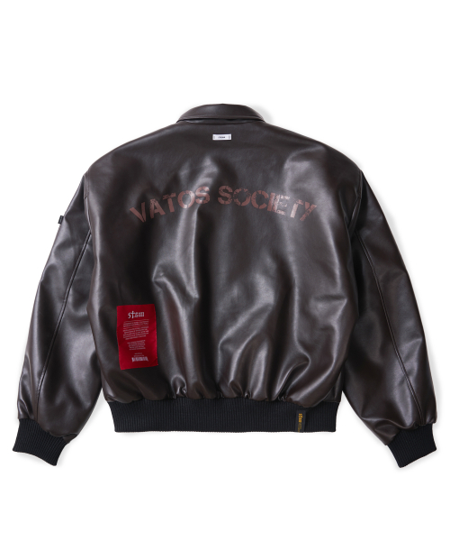 A-2 OVERSIZED CROP FAUX LEATHER JACKET