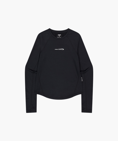 Womens Assist Waffle Performance Long Sleeve Black