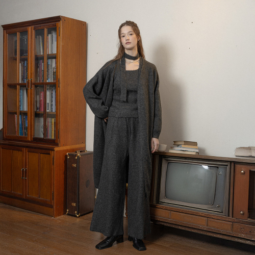 PM_Winter loose knit coat_CHARCOAL