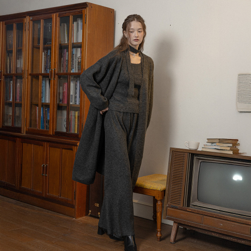 PM_Winter loose knit coat_CHARCOAL