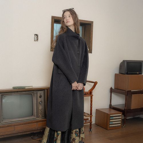 PM_Elegant round neck coat_2color