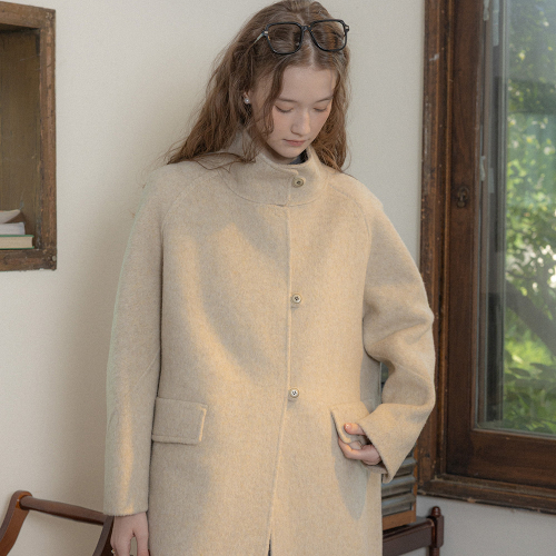 PM_Elegant round neck coat_2color