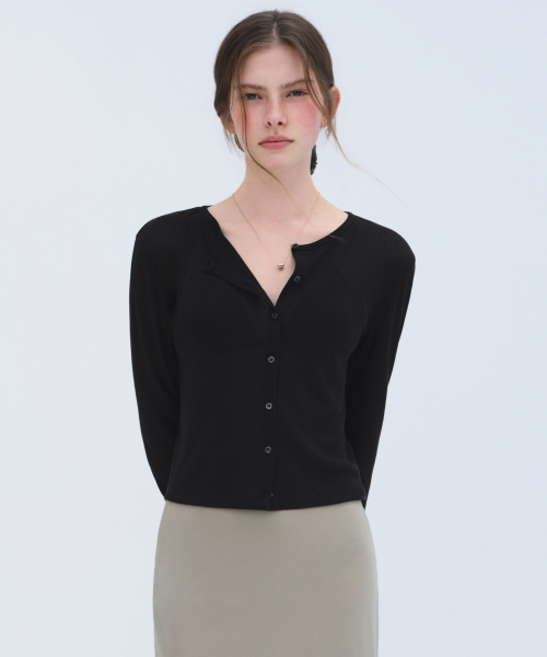 Женский кардиган из тонкого трикотажа под лен [Black]