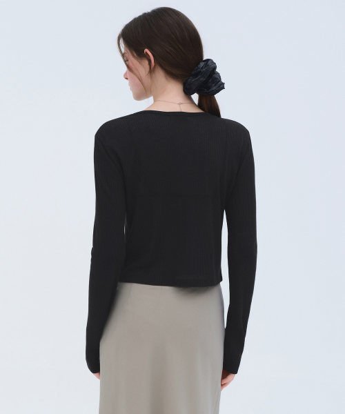 Женский кардиган из тонкого трикотажа под лен [Black]