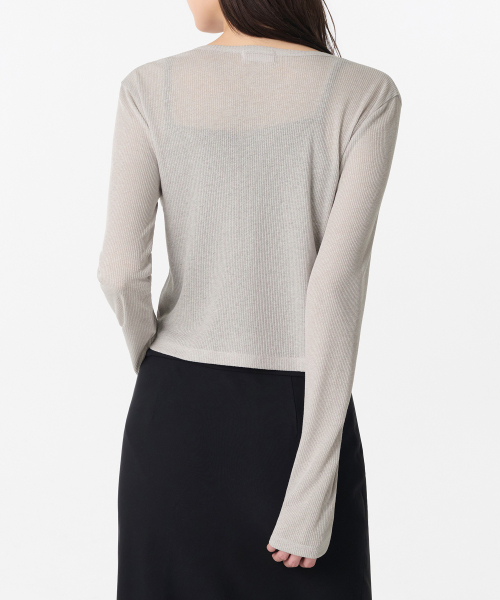 Женский легкий кардиган под лен [Light Warm Grey]
