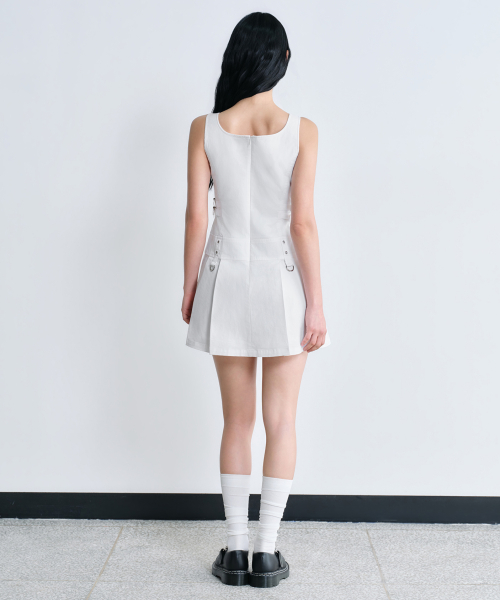 [Unbound Girl] Women's Pleated Mini Dress [White] thumbnail 7