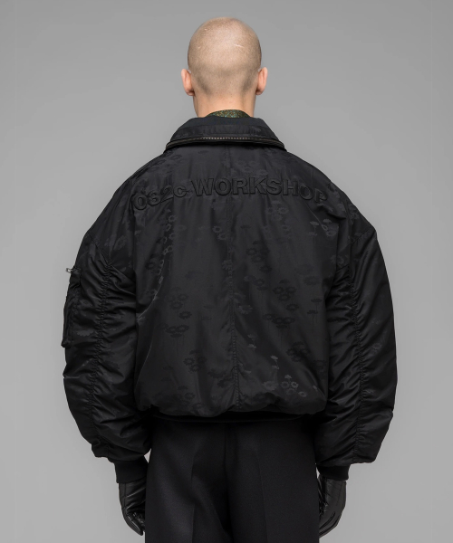 (U) Бомбер MELTING DAISIES BOMBER BLACK FLOWERS