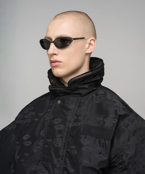 (U) Бомбер MELTING DAISIES BOMBER BLACK FLOWERS