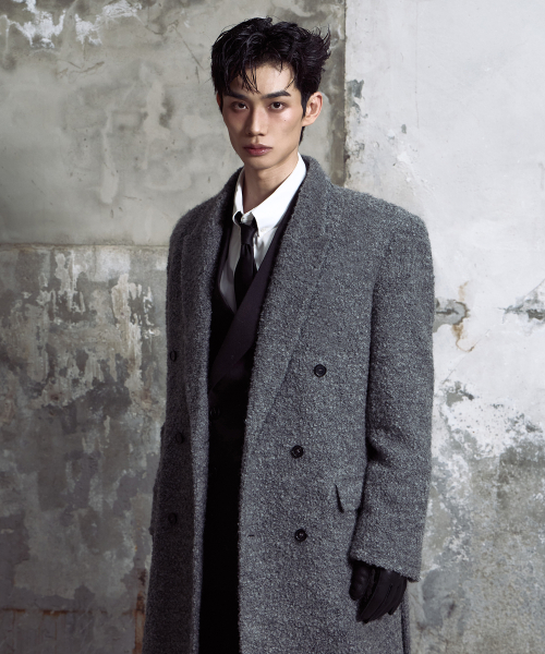 [0089] Boucle Double Long Coat - Gray thumbnail 2