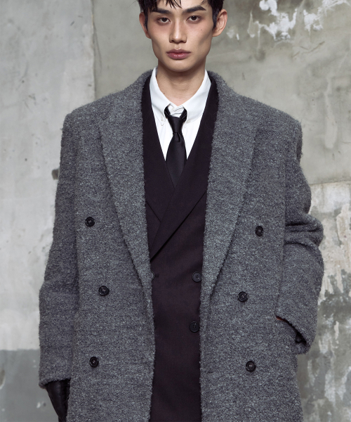 [0089] Boucle Double Long Coat - Gray thumbnail 4