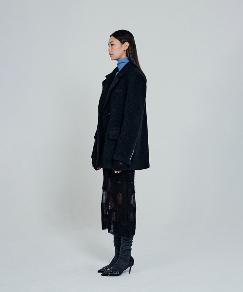 Two-Button Alpaca Blend Overfit Jacket_Black