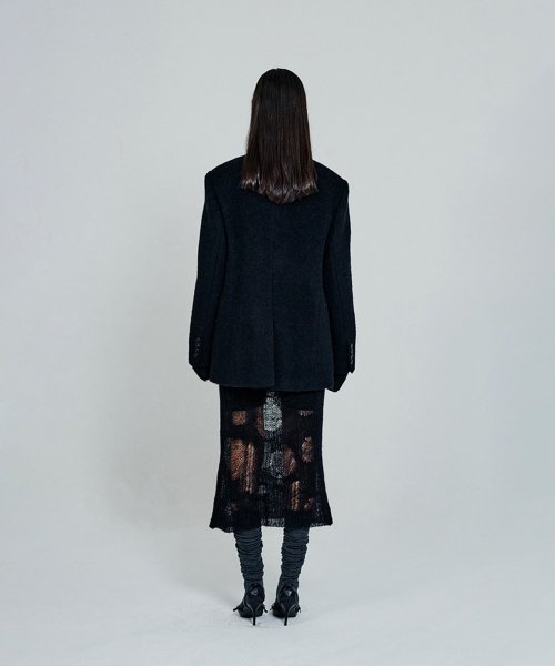 Two-Button Alpaca Blend Overfit Jacket_Black