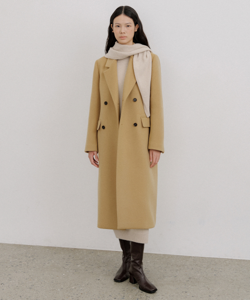 CASHMERE DOUBLE STAND LONG COAT_CAMEL