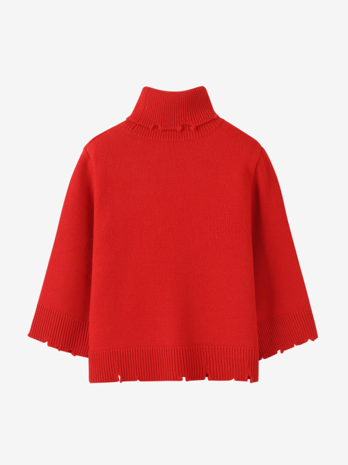 OVERSIZE HIGH-NECK PULLOVER_RED