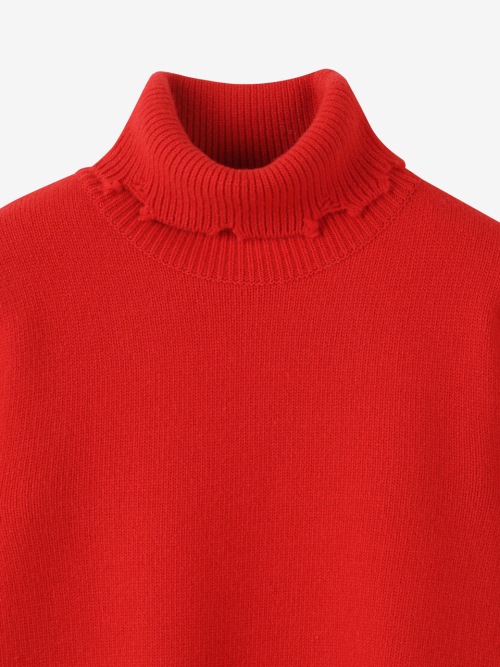 OVERSIZE HIGH-NECK PULLOVER_RED
