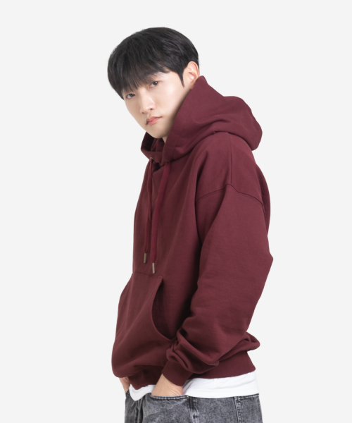 Плотное оверсайз худи 390g (BURGUNDY)