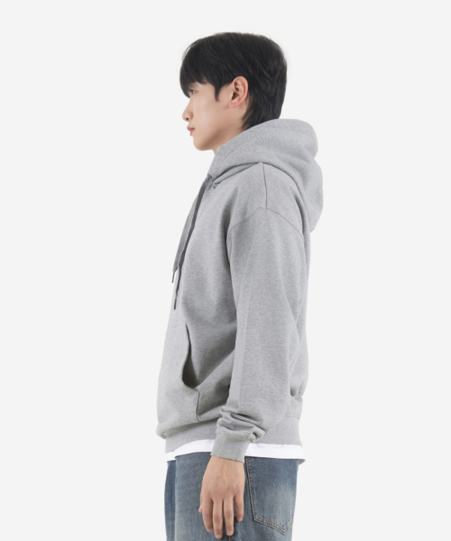 Плотное оверсайз худи 390g (MELANGE GREY)