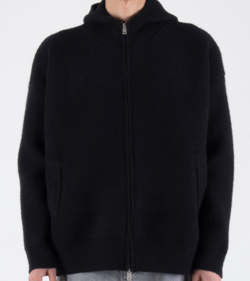 Базовый кардиган на молнии с капюшоном (Black)