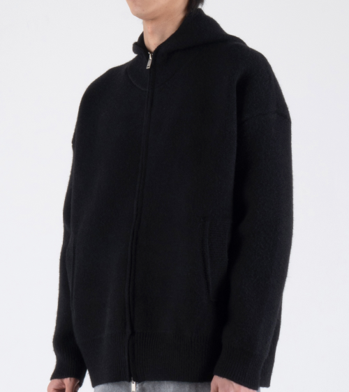 Базовый кардиган на молнии с капюшоном (Black)