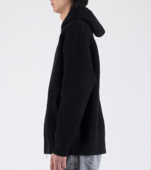 Базовый кардиган на молнии с капюшоном (Black)
