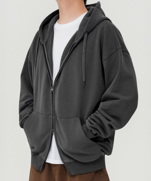 Плотное худи оверсайз TWO-WAY 500г (CHARCOAL)