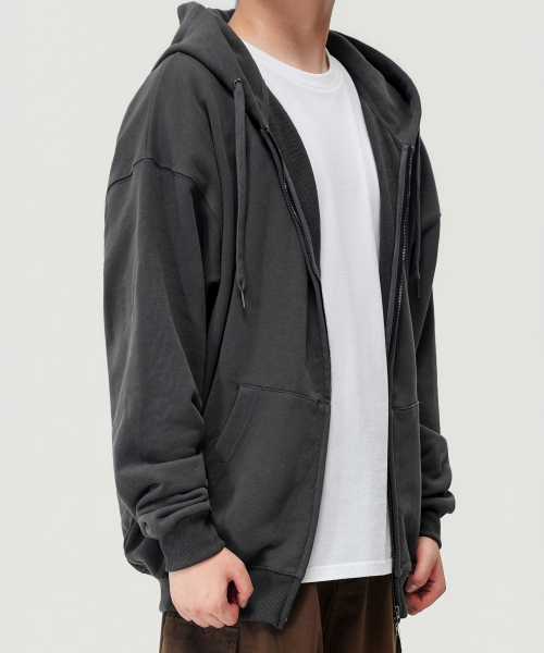 Плотное худи оверсайз TWO-WAY 500г (CHARCOAL)