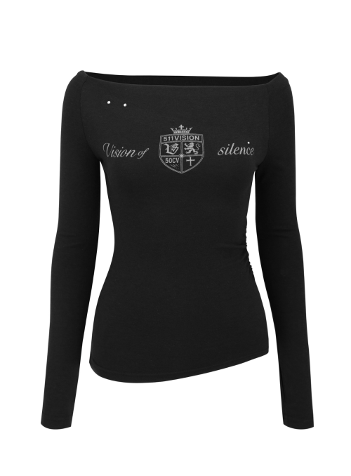 SILENCE OFF-SHOULDER TOP , черный