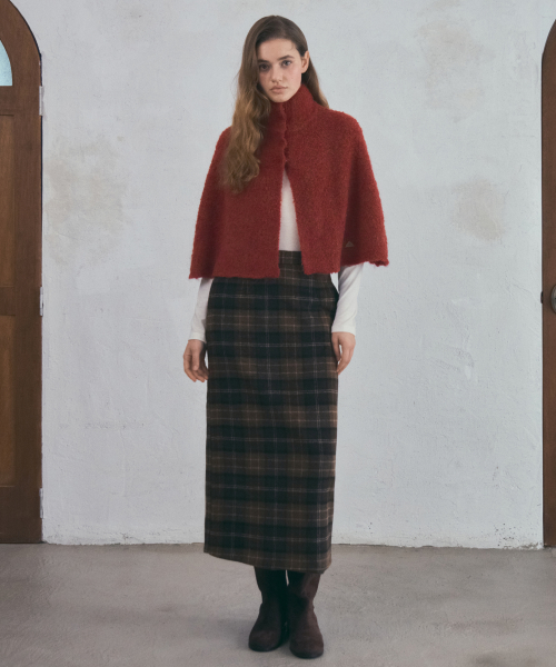 Woolberry Cape Knit_Berry Red(OC25-KN27)
