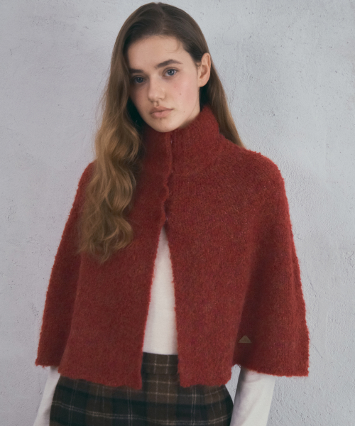 Woolberry Cape Knit_Berry Red(OC25-KN27)