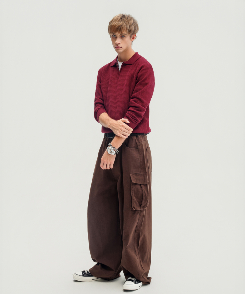 Широкие карго из хлопка — Brown