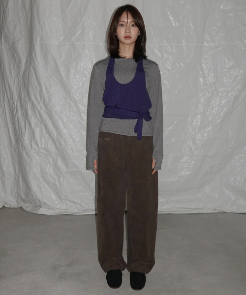 Curved Balloon Corduroy брюки (Brown)