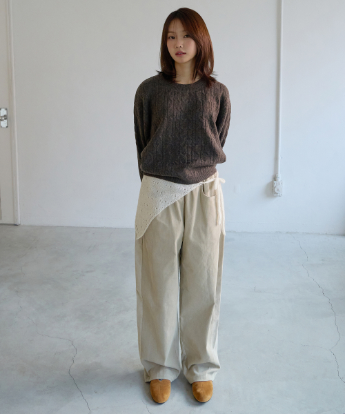 Curved Balloon Corduroy брюки (Cream)