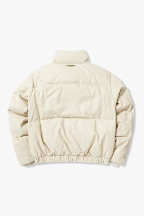 Пуховик из экокожи с высоким горлом Cream HH16104001