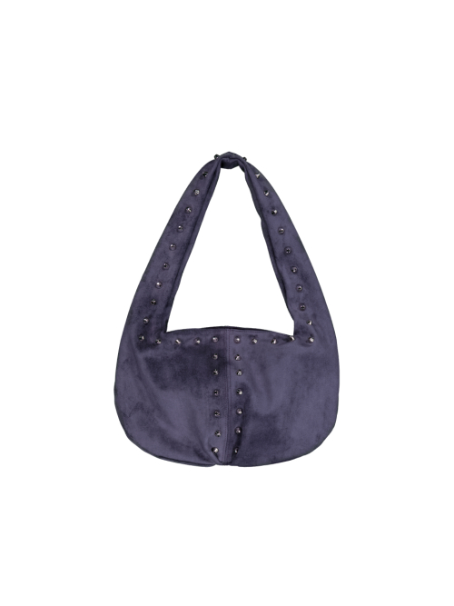 SUEDE STUDDED SHOULDER BAG / фиолетовый