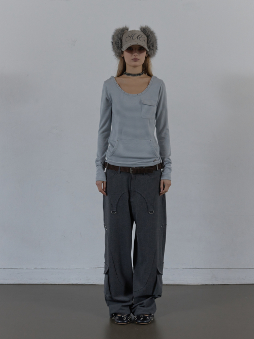 WESTERN STUDDED SLACKS / угольный