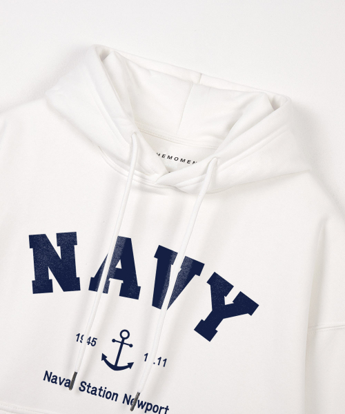 Оверсайз-худи US Navy со спущенным плечом, White