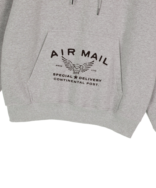 Оверсайз худи Airmail со спущенным плечом_Melange