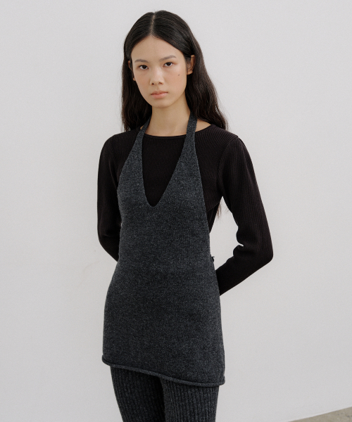 WOOL HALTER KNIT TOP_2COLOR