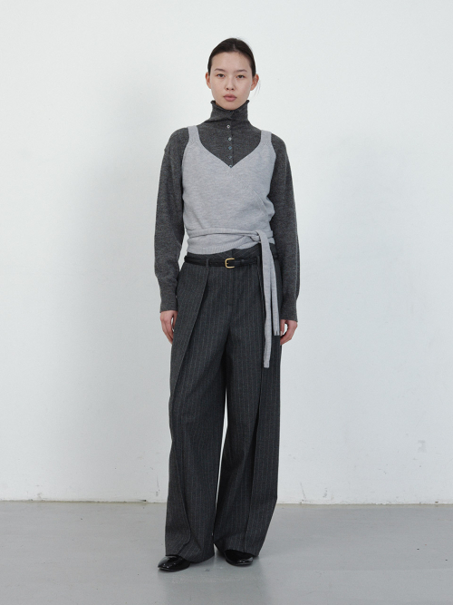 Wrap Knit-Vest (2color)