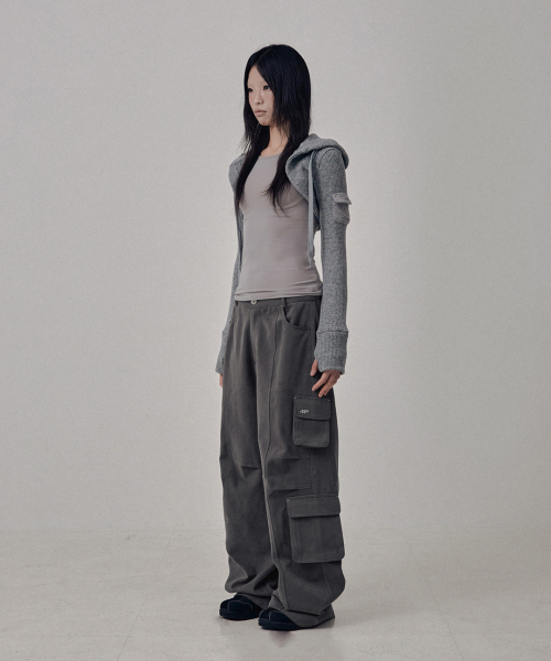 Knit Hoodie Bolero кардиган / Grey