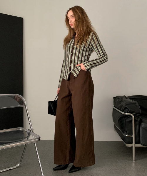 Peach Cotton Wide брюки (3colors)