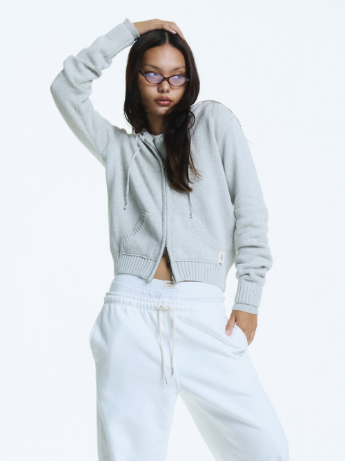 G CLASSIC KNIT ZIP UP (GRAY)
