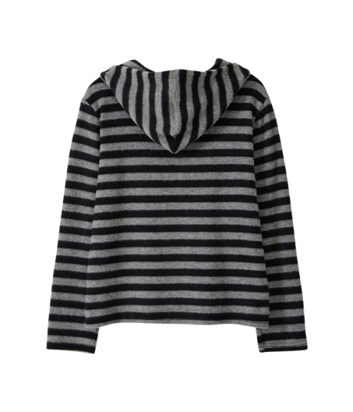 Hooded Henley Tee_Stripe