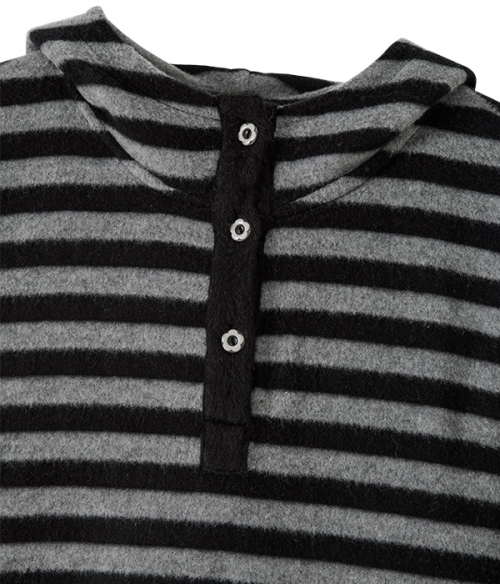 Hooded Henley Tee_Stripe