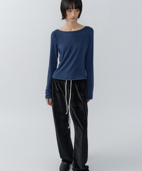 COMFY VELVET EASY брюки, BLACK