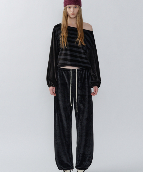 COMFY VELVET EASY брюки, BLACK
