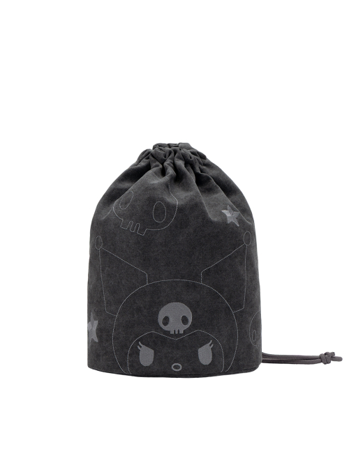 Denim String Backpack Kuromi Washed Charcoal