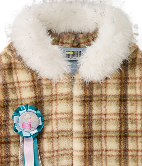 Check Fur Hood Jumper